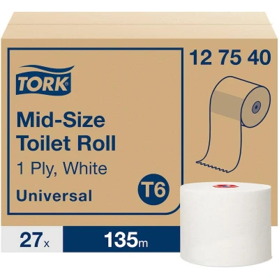 Afbeelding van Tork universal toiletpapier compact 1 lgs wit 135 mtr x 10 cm ds à 27 rol (127540)