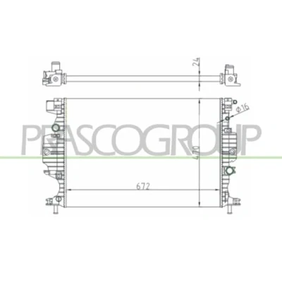 Afbeelding van PRASCO FD082R002 Radiateur Aluminium 670 470 24 Koelribben mechanisch gelast FORD: Mondeo 5 Kombi