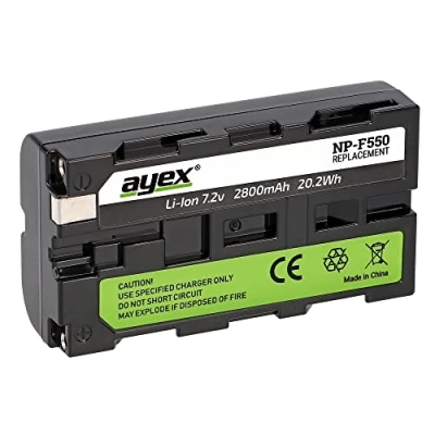 Afbeelding van Ayex li ion sony nP f550 voor camcorders met info chip
