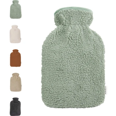 Afbeelding van Ølav North Kruik met Teddy hoes Tot 6 uur warmte Heerlijk zacht Warmwaterkruik 2 liter Oud Groen Cadeau voor vrouw &amp; man