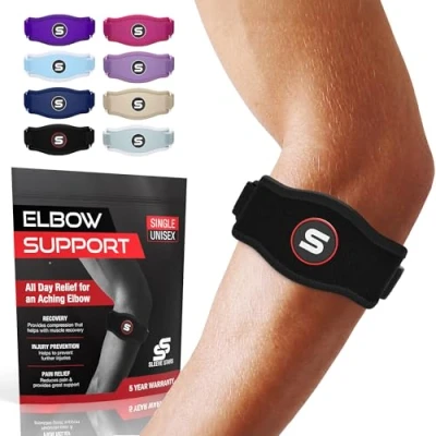 Afbeelding van Sleeve Stars tenniselleboogband, golfelleboog voor mannen en vrouwen, verstelbare manchet peesontsteking, pijnverlichting ondersteuning, onderarmbrace met 3 lengteriemen,