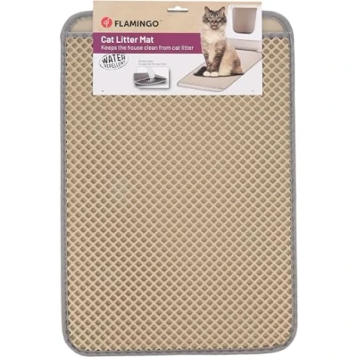Afbeelding van Flamingo kattenbakmat Matz beige 61 x 41 1.3 cm Anti slip Ideaal voor Maine Coon, Brits Korthaar, Siamees en Ragdoll