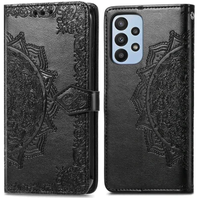 Afbeelding van iMoshion Hoesje Geschikt voor Samsung Galaxy A23 (5G) Met Pasjeshouder Mandala Bookcase Zwart