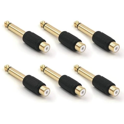 Afbeelding van VCE 6 x 6,35 mm mono stekker naar cinch bus audio adapter