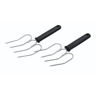 Afbeelding van KC Blue Vleesvorken Vleesheffers 22 x 9 centimeter Set van 2 Zwart en Zilver