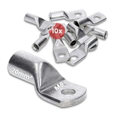 Afbeelding van 10 stuks Kalitec HR70 8 standaard buiskabelschoenen 70 mm² M8 I zonder kijkgat Made in Germany