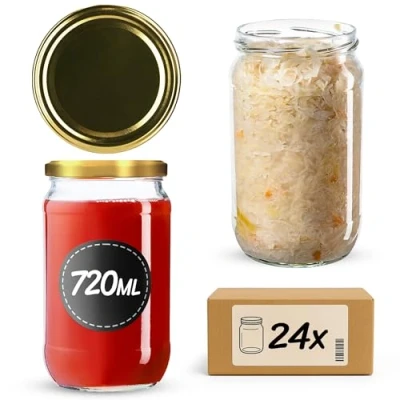 Afbeelding van KADAX 24 weckglazen voor schroefdeksel, 720 ml, rond