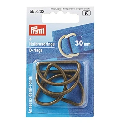 Afbeelding van Halfronde ringen 30 mm messing antiek