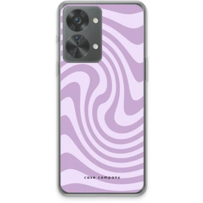 Afbeelding van Case Company® hoesje geschikt voor OnePlus Nord 2T Swirl Paars Soft Cover Telefoonhoesje Bescherming aan alle Kanten en Schermrand