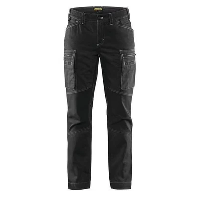 Image de Pantalon services stretch femme noir, lavage industriel