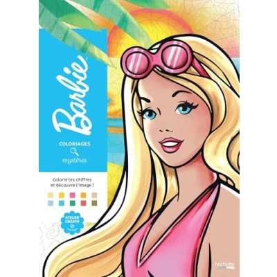 Afbeelding van Coloriages Mystères Barbie Kleuren op nummer kleurboek voor volwassenen Hachette Heroes