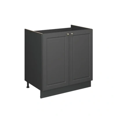 Afbeelding van Vicco Fame Line gootsteenonderkast antraciet goud 80 cm zonder werkblad