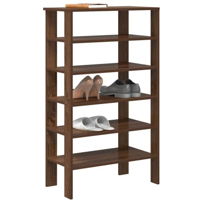 Afbeelding van Schoenenrek 61x32x105 cm bewerkt hout bruin eikenkleur
