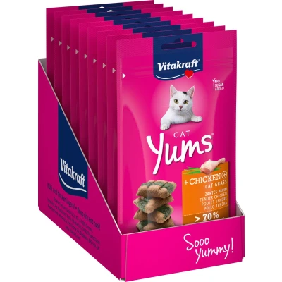 Afbeelding van Vitakraft Cat Yums kip &amp; kattengras 9x40 gram