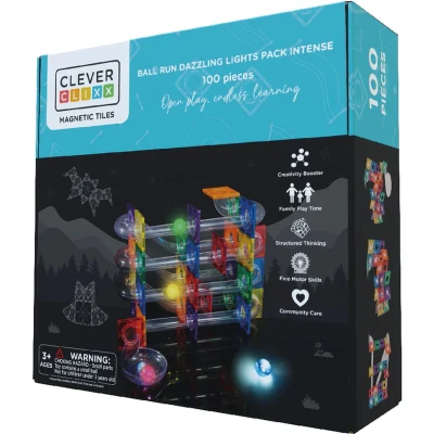 Afbeelding van Cleverclixx Ball Run Dazzling Lights Pack Intense knikkerbaan 100 Stuks