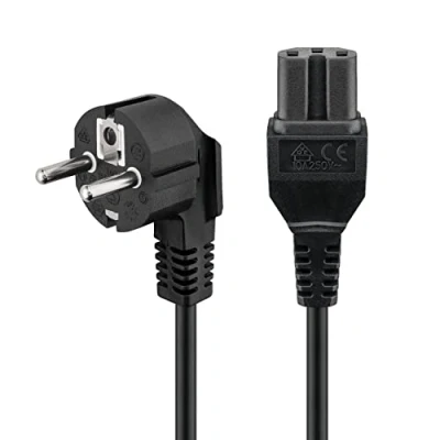 Afbeelding van Goobay 93277 voedingskabel voor heet apparaat met C15 stekker 3 polige CEE kabel zwart 2 m
