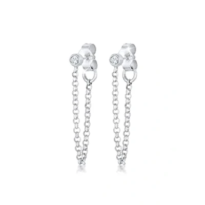 Afbeelding van Elli Double Chain Oorbellen silvercoloured, Dames, Maat: One Size, Silver coloured