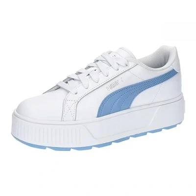 Afbeelding van Puma Karmen Sneakers laag, Dames, Maat: 42.5, White/blissful blue Leer en imitatieleer