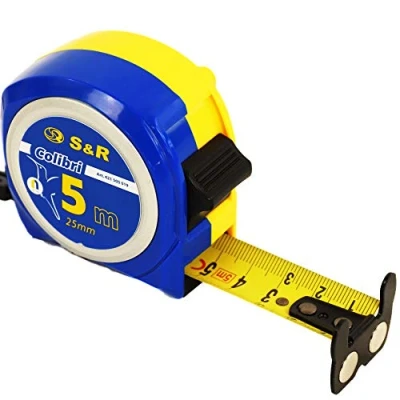 Afbeelding van S&amp;R Meetlint 5,0 m x 25 mm, professionele magnetische haak.
