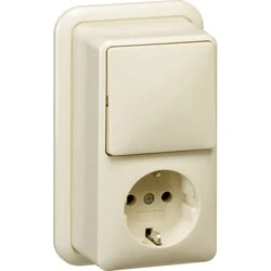 Afbeelding van Gira Opbouw wandcontactdoos randaarde 16A 250V creme wit en