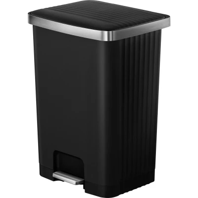 Afbeelding van EKO Hana 2 Pedaalemmer 70 liter Plastic RVS Zwart Softclose