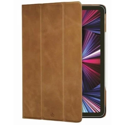 Afbeelding van iPad Pro 12.9 2021 (5e gen)/Pro (2020)/Pro (2018) Bookcase hoesje dbramante1928 Effen Cognac Leer