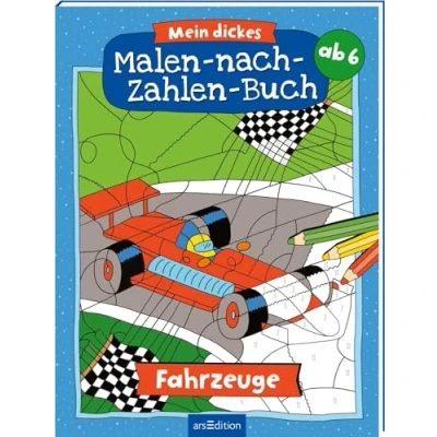 Afbeelding van Mein dickes Malen nach Zahlen Buch Fahrzeuge