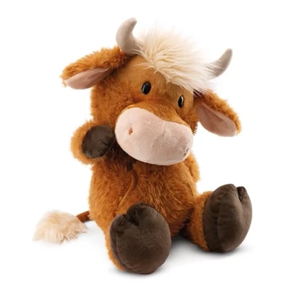 Afbeelding van McMooray Highlands Koe pluche knuffel, 53 cm, bruin, knuffeldier, schattige knuffel om te knuffelen, spelen, voor kinderen en volwassenen, een geweldig cadeau idee