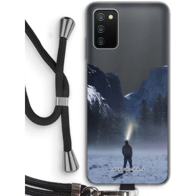 Afbeelding van hoesje met Koord geschikt voor Samsung Galaxy A03S Wanderlust Telefoonhoesje Zwart Bescherming aan alle Kanten en Over de Schermrand