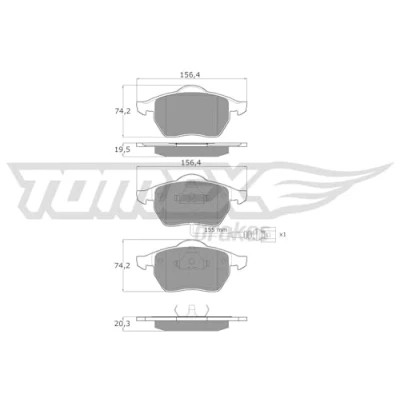 Afbeelding van TOMEX brakes TX 10 942 Remblokkenset Vooras Incl. slijtage waarschuwingscontact VOLKSWAGEN: Polo IV Hatchback, Golf 5, Bora Saloon