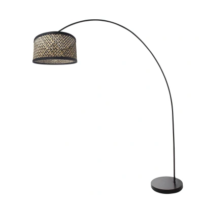 Afbeelding van Mexlite Booglamp Solva Zwart Bamboe Naturel/Zwart