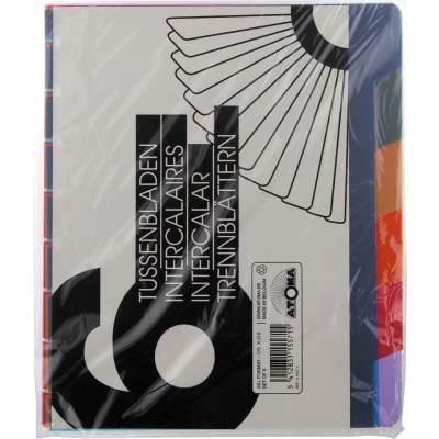 Afbeelding van Atoma Tabbladen, Voor A5+ Schriften, Uit Pp, Set Van 6 Stuks, Geassorteerde Kleuren Tabblad