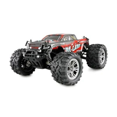 Afbeelding van M Land op afstand bestuurbare RC Monster truck 48 km/u 4WD 1:16 RTR rood met afstandsbediening, accu, oplaadkabel