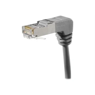 Image de exertis Connect Cordon de raccordement RJ 45 (M) angle vers le bas pour 30 cm SFTP, PiMF CAT 6a moulé gris