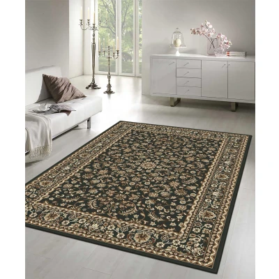 Afbeelding van Nain Klassiek Laagpolig Oosters Vintage Vloerkleed Tapijt Zwart Rechthoek Polypropyleen 280x380cm