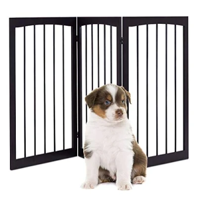 Afbeelding van COSTWAY Veiligheidshek, modulair, opvouwbaar, voor honden, van grenenhout