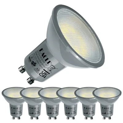 Afbeelding van EACLL Set van 6 GU10 led lampen, 6000 K, koudwit, 4,5 W, lichtbron, 345 lumen, halogeenequivalent, 50 flikkervrije spot AC 230 V, stralingshoek 120 graden, reflectorlamp nee