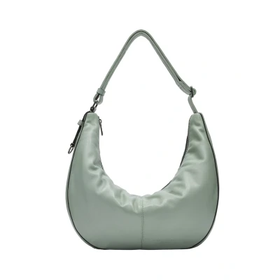 Afbeelding van LIEBESKIND BERLIN Leren Schoudertas Moon Sheep Natural Hobo Bag Forest Green Groene