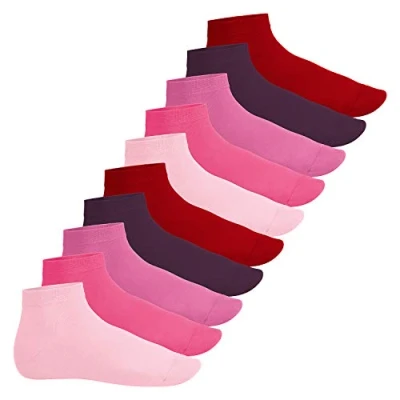 Afbeelding van Footstar sokken voor heren en dames met korte schacht (10 paar) Quarter van katoen Sneak it, Berrytinten, 39 42 EU