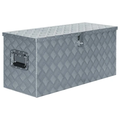 Afbeelding van Aluminium kist 90,5x35x40 cm zilverkleurig
