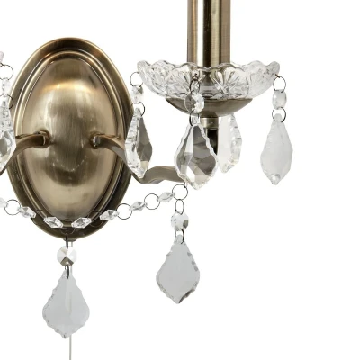 Afbeelding van Searchlight Paris Wandverlichting Met Trekschakelaar 32 X 27 Cm Antiek Messing