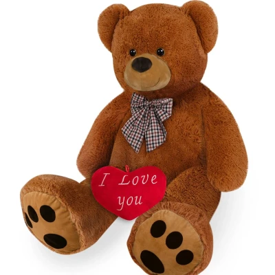 Afbeelding van Zachte Teddybeer XXL Bruin incl. Hartkussen