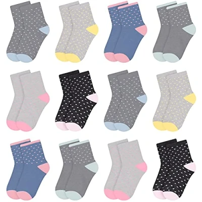 Afbeelding van L &amp; K II 12 peuter katoenen meisjessokken met schattig patroon kleurrijke kinderpantoffels 2808VA, Set van 2841