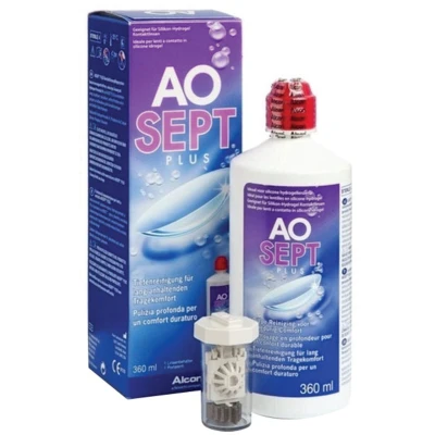 Afbeelding van AOSEPT® PLUS lenzenvloeistof 5x 360ml + lenshouder