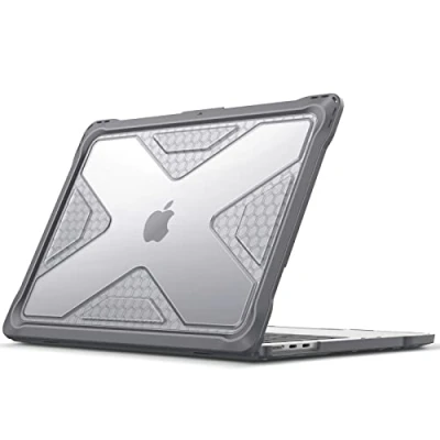 Afbeelding van FINTIE hoes compatibel met MacBook Air 13,6 inch (2024/2022) M3/M2 chip, robuuste harde TPU bumper voor model A3113 A2681, grijs
