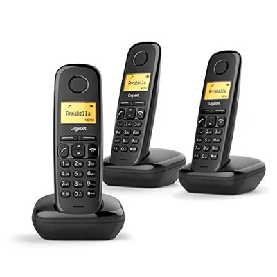 Image de Gigaset A170 Trio Téléphone sans fil avec ID d&#039;appelant DECT\GAP noir + 2 combinés supplémentaires