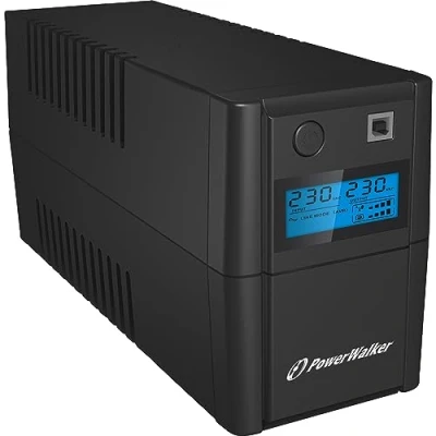 Image de PowerWalker VI 650SE LCD/IEC Onduleur CA 230 V 360 Watt 650 VA 7 Ah USB connecteurs de sortie : 4 noir