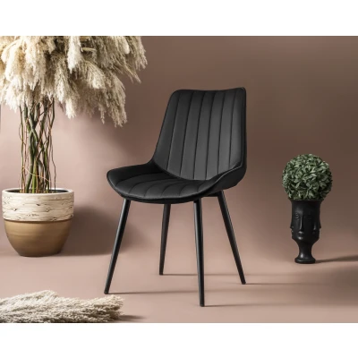 Afbeelding van Swiss Homes Luxe Venus Eetkamerstoelen Satin Black (Zwart) Set van 4