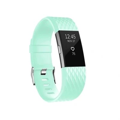Afbeelding van Fitbit Charge 2 siliconen bandje Maat: Small Cyaan