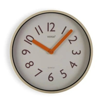 Afbeelding van Muurklok Versa Crème Plastic Kwarts 4 x 30 cm
